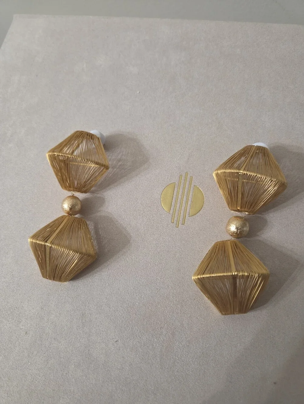 NITA KHOI Gold Geometric Drop Earrings - Women Jewelry BRAND NEW - Picture 2 of 3